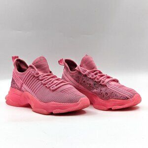 Steve Madden Women Max Pink Mesh Rhinestone Fashion Sneakers size 10